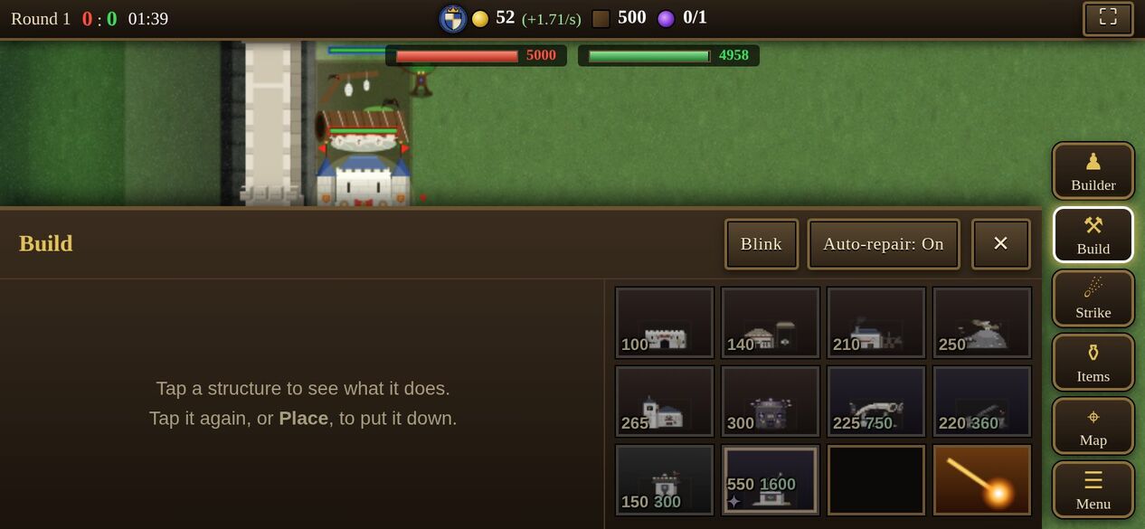 The game on a phone held sideways
