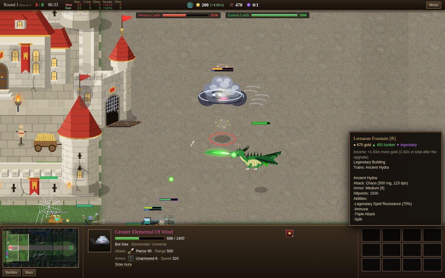 An enemy unit selected, its stats in the panel